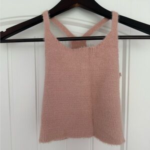 Pink Knit Women's Tank Top